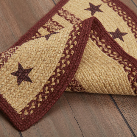 70706-Burgundy-Tan-Jute-Rug-Half-Circle-Stencil-Stars-w-Pad-16.5x33-image-11