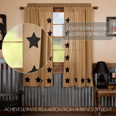 17479-Burlap-w-Black-Stencil-Stars-Short-Panel-Set-of-2-63x36-image-2