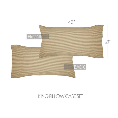 56749-Prairie-Winds-Green-Ticking-Stripe-King-Pillow-Case-Set-of-2-21x40-image-2