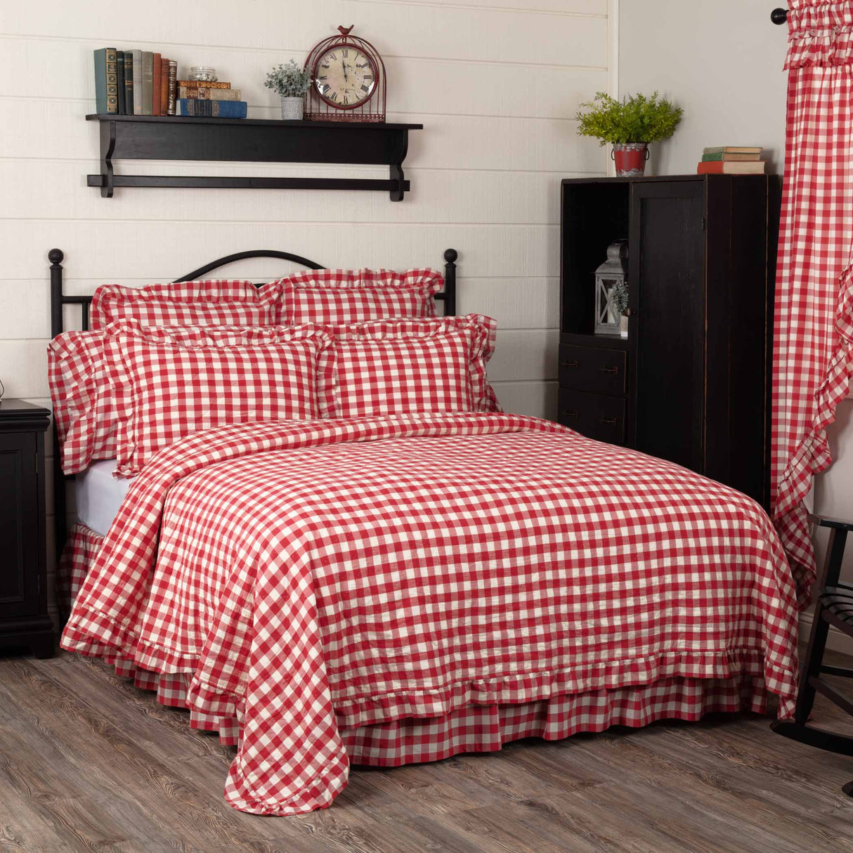 51766-Annie-Buffalo-Red-Check-Ruffled-California-King-Quilt-Coverlet-130Wx115L-image-6