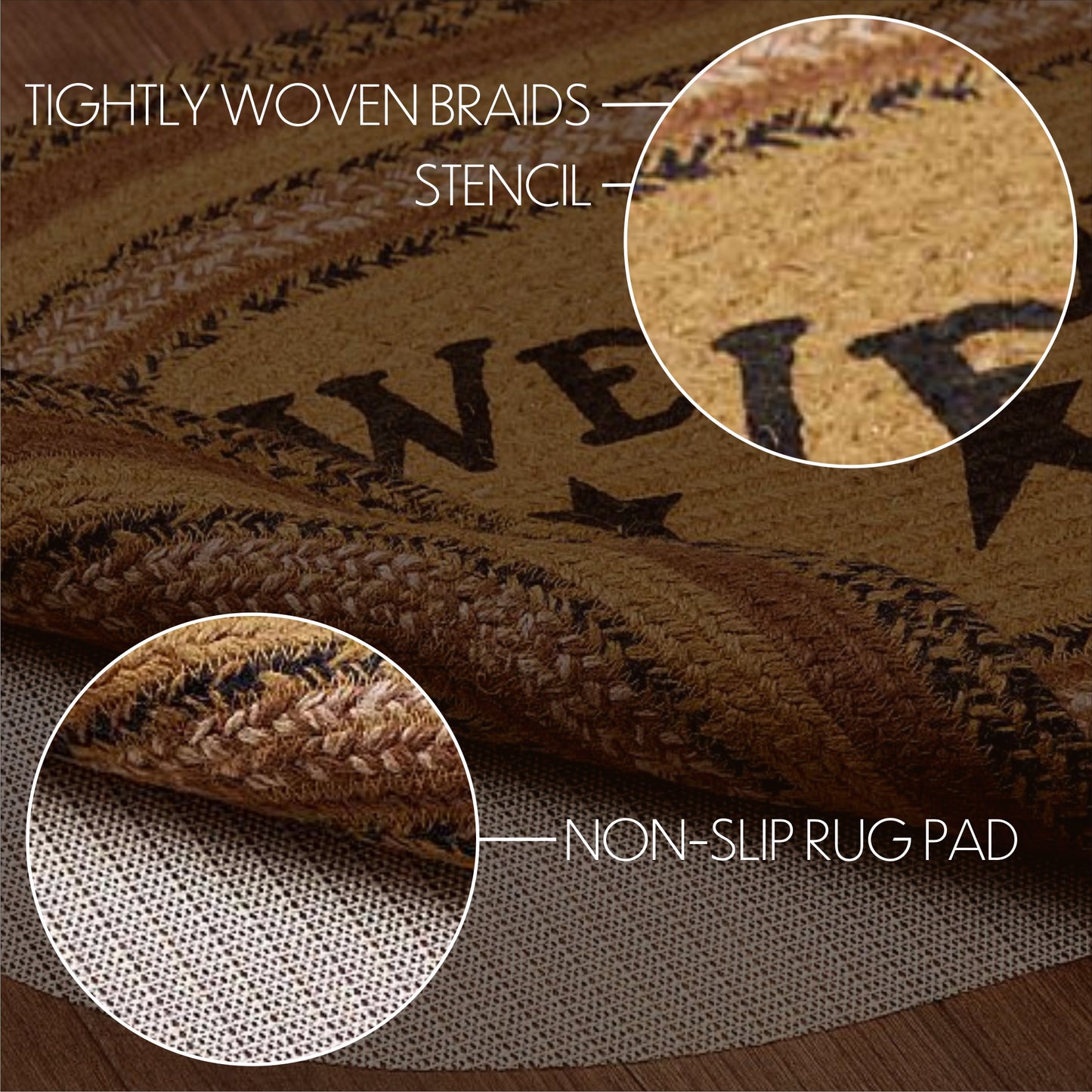 69792-Kettle-Grove-Jute-Rug-Oval-Stencil-Welcome-w-Pad-20x30-image-8