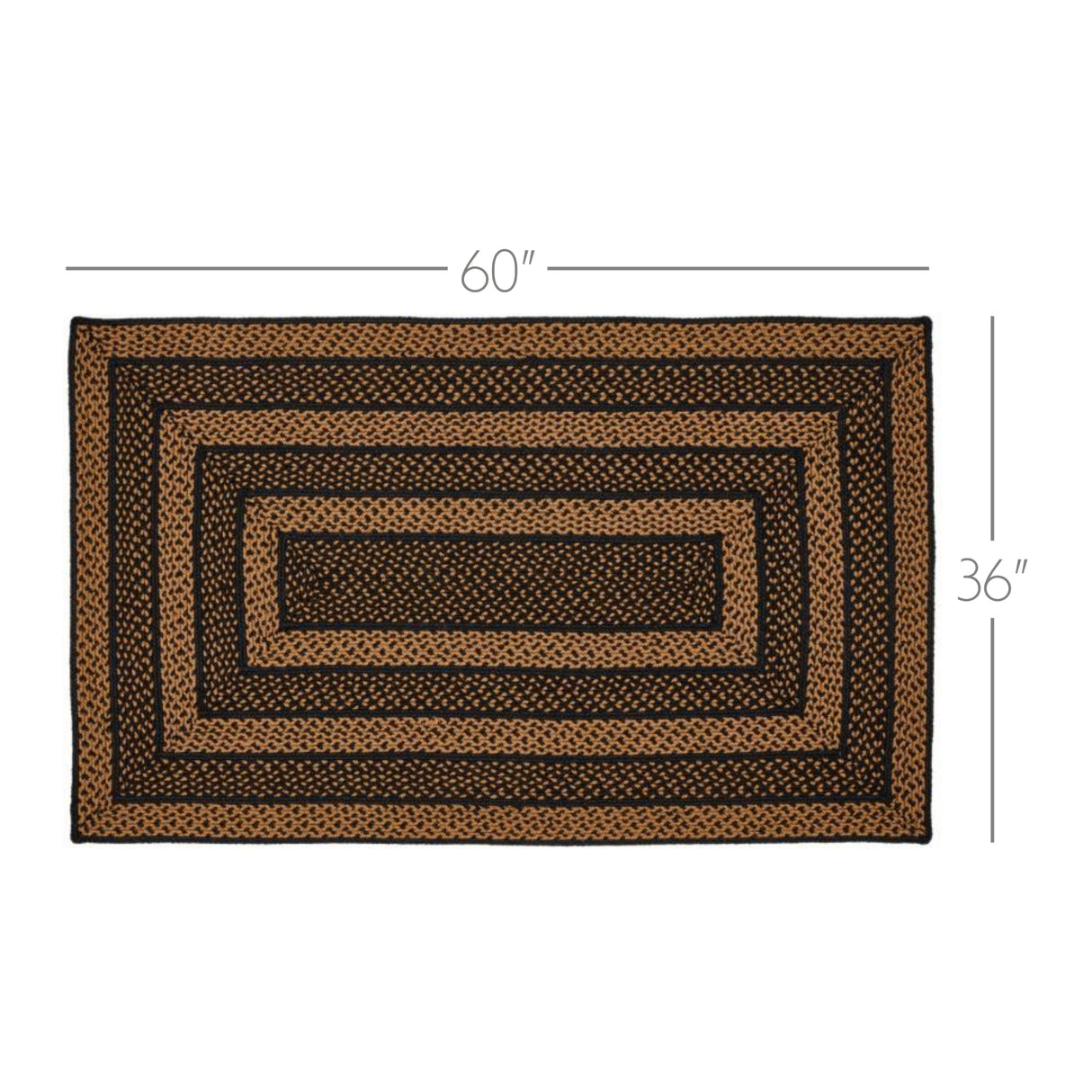 81326-Black-Tan-Jute-Rug-Rect-w-Pad-36x60-image-1