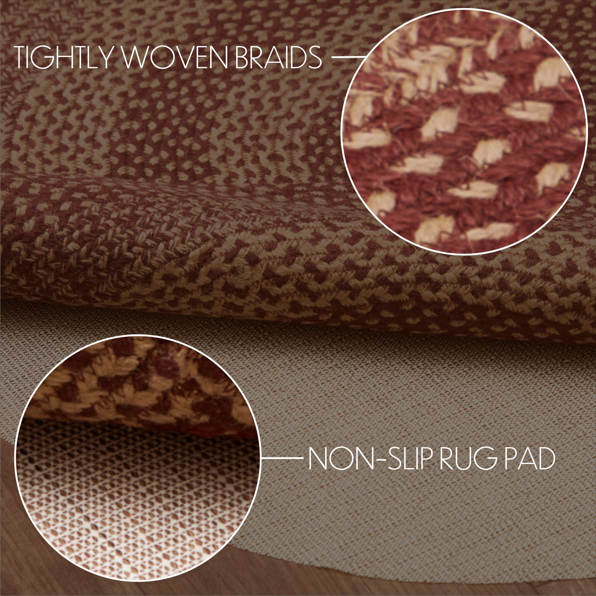 70591-Burgundy-Tan-Jute-Rug-Oval-w-Pad-36x60-image-1