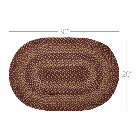 69692-Burgundy-Tan-Jute-Rug-Oval-w-Pad-20x30-image-2