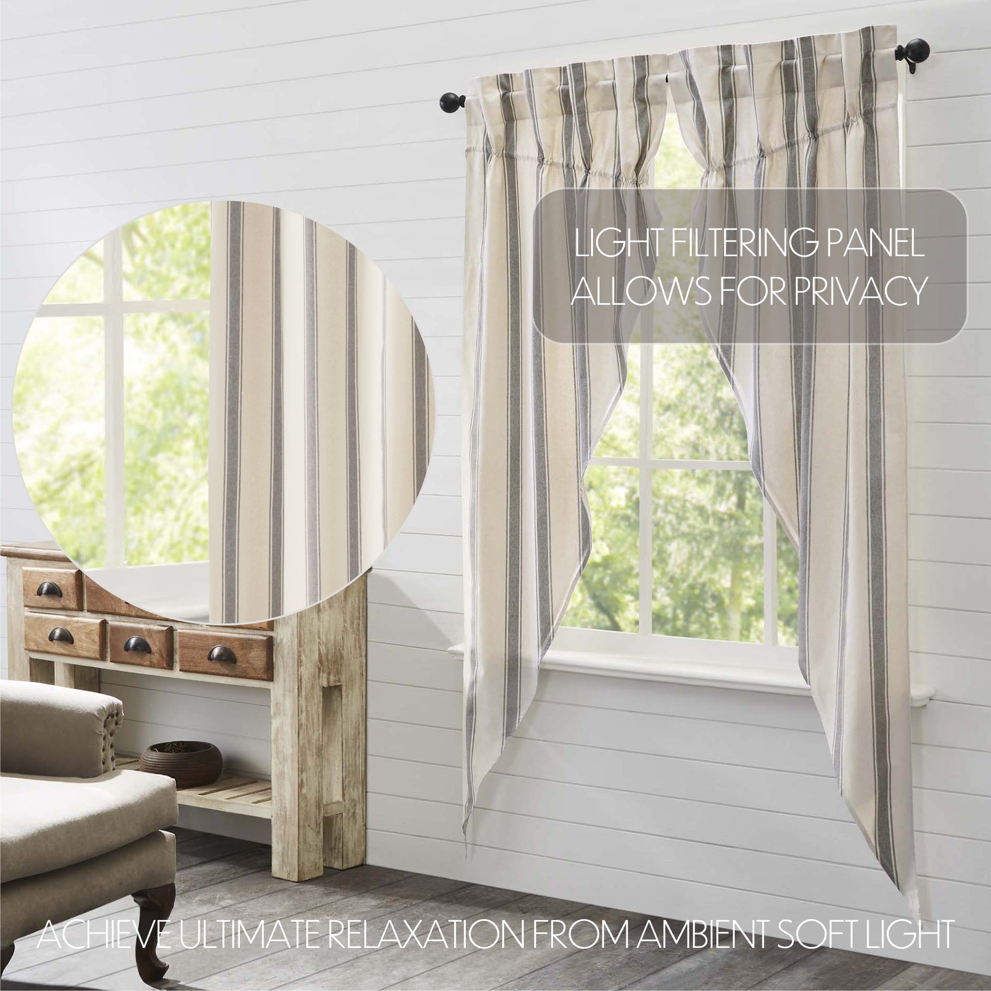 VHC Brands Grace Grain Sack Stripe Prairie Panel - Thumbnail 5