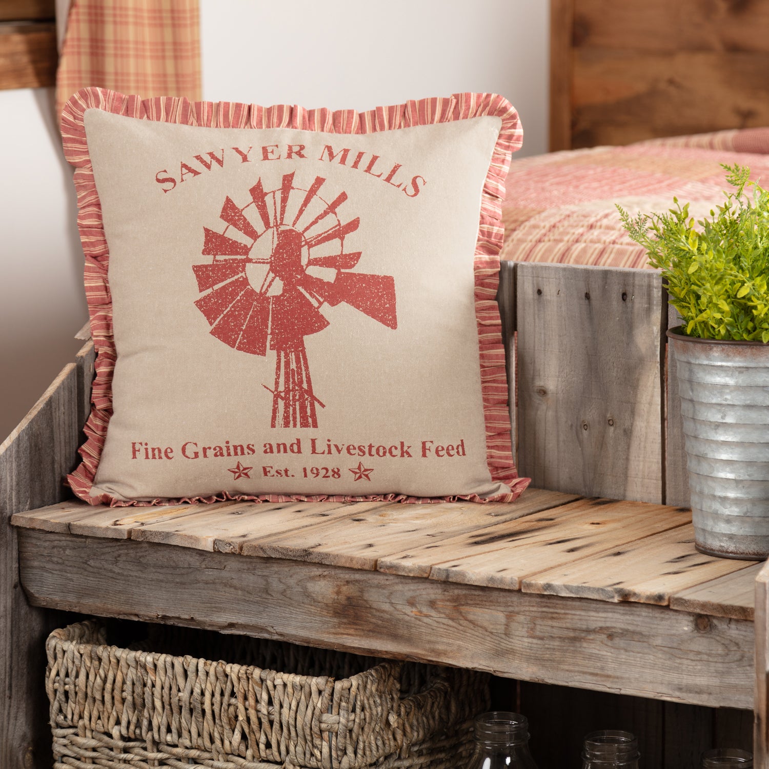 Sawyer Mill Windmill Pillow 18x18 – VHC Brands Home Decor
