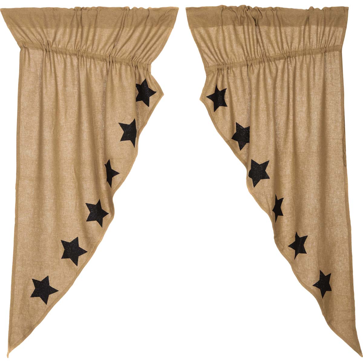 12394-Burlap-w-Black-Stencil-Stars-Prairie-Short-Panel-Set-of-2-63x36x18-image-6