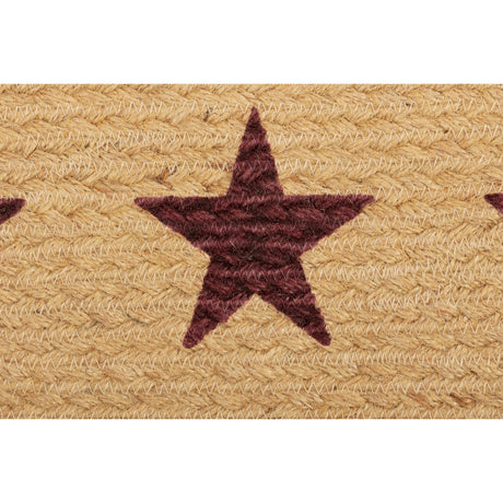 9517-Burgundy-Tan-Jute-Runner-Stencil-Stars-8x24-image-8