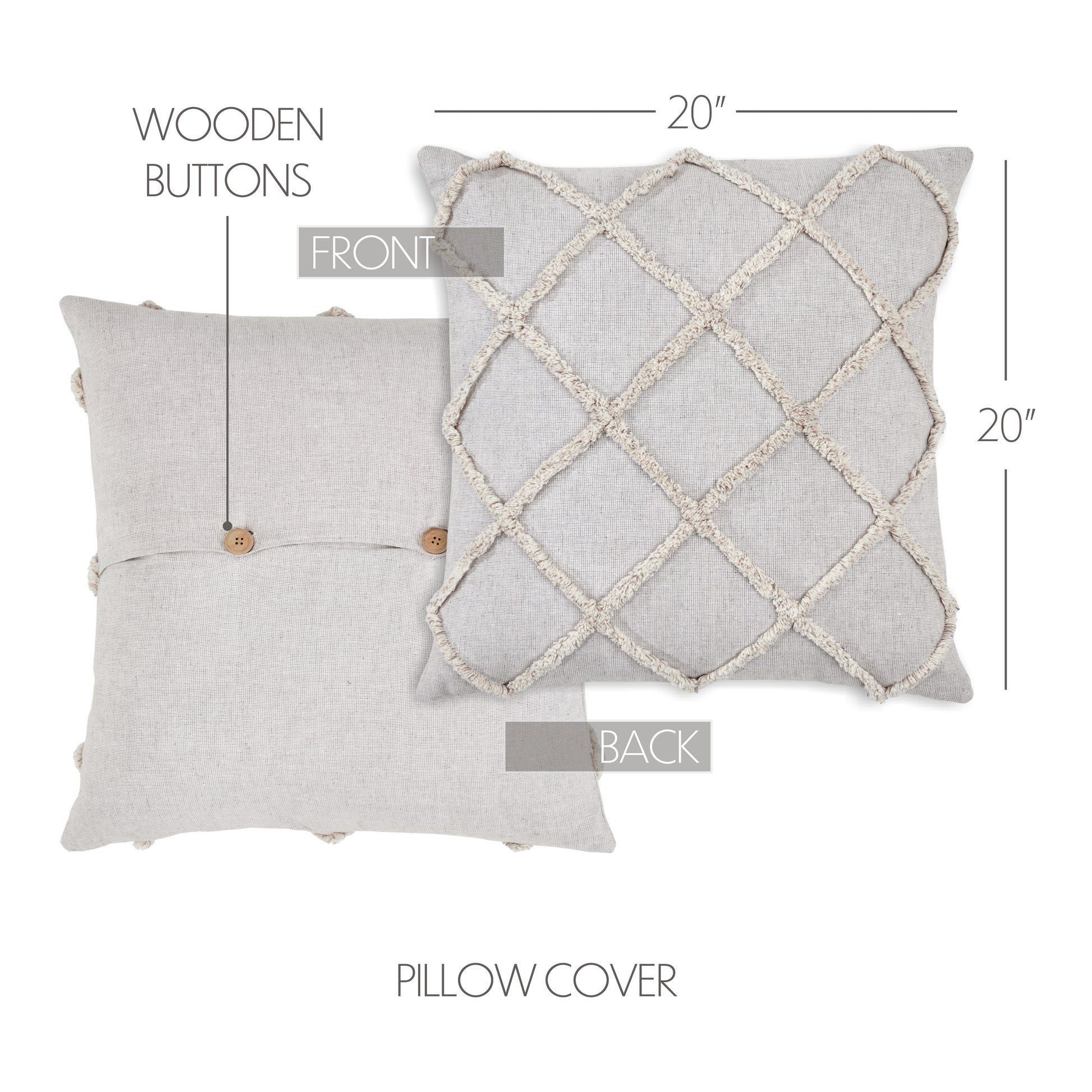 80521-Frayed-Lattice-Oatmeal-Pillow-Cover-20x20-image-1