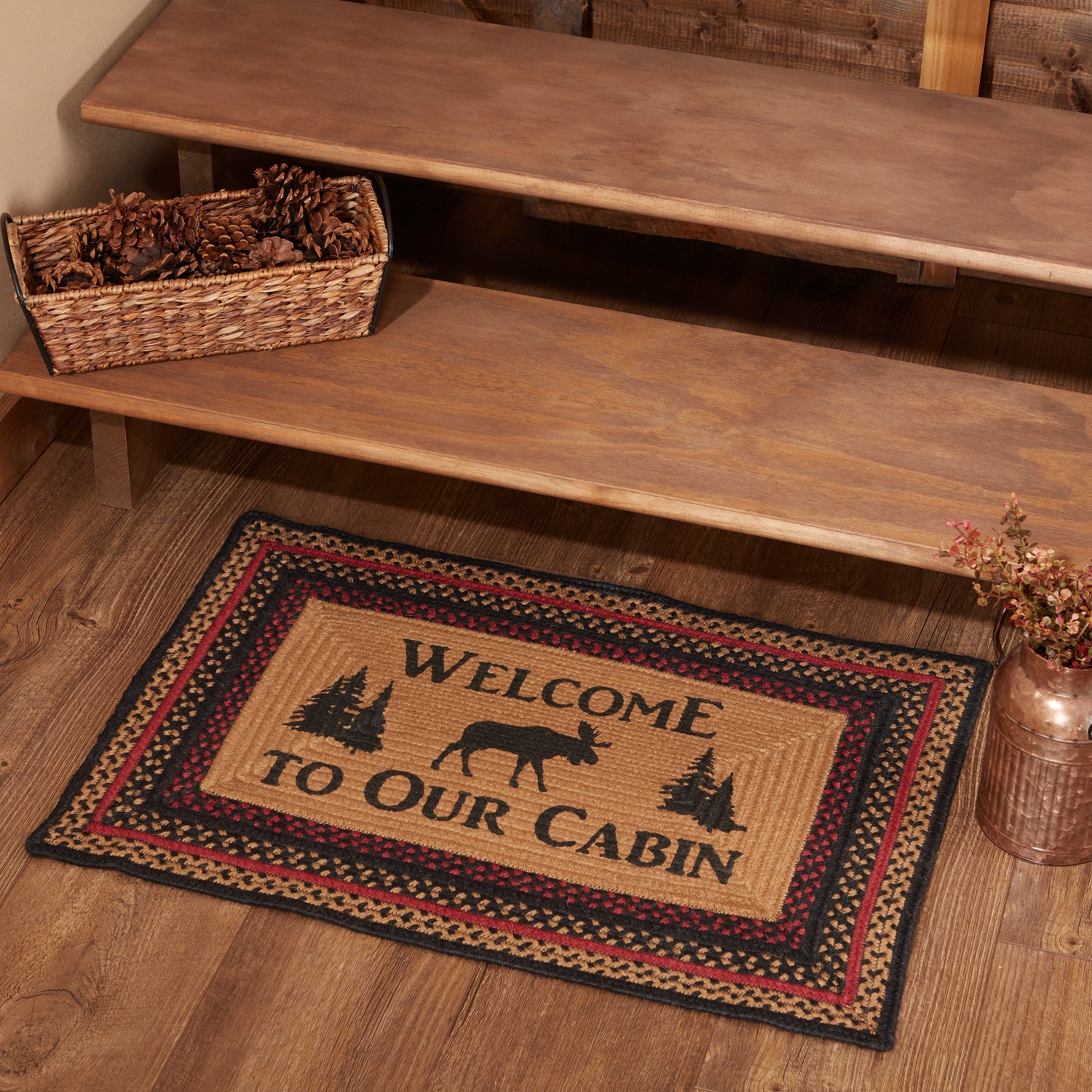 69413-Cumberland-Stenciled-Moose-Jute-Rug-Rect-Welcome-to-the-Cabin-w-Pad-20x30-image-7