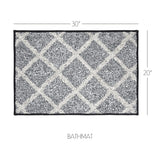 80519-Frayed-Lattice-Creme-Black-Bathmat-20x30-image-1