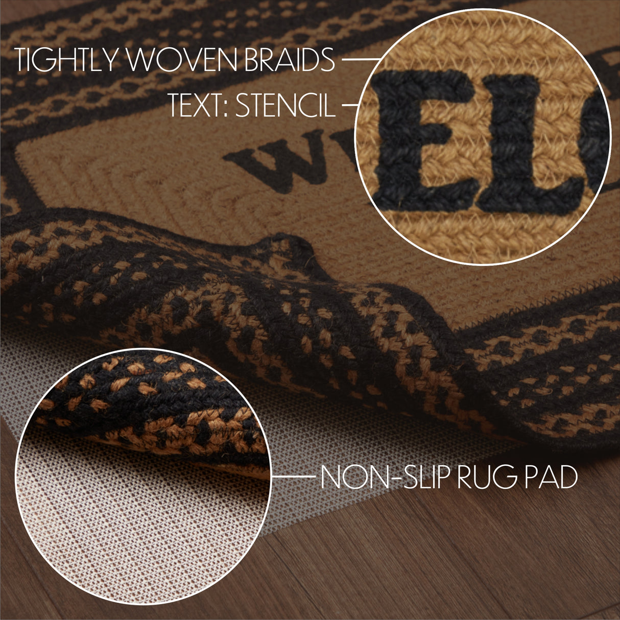 69436-Farmhouse-Jute-Rug-Rect-Stencil-Welcome-Y-all-w-Pad-20x30-image-3