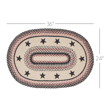 81332-Colonial-Star-Jute-Rug-Oval-w-Pad-24x36-image-1