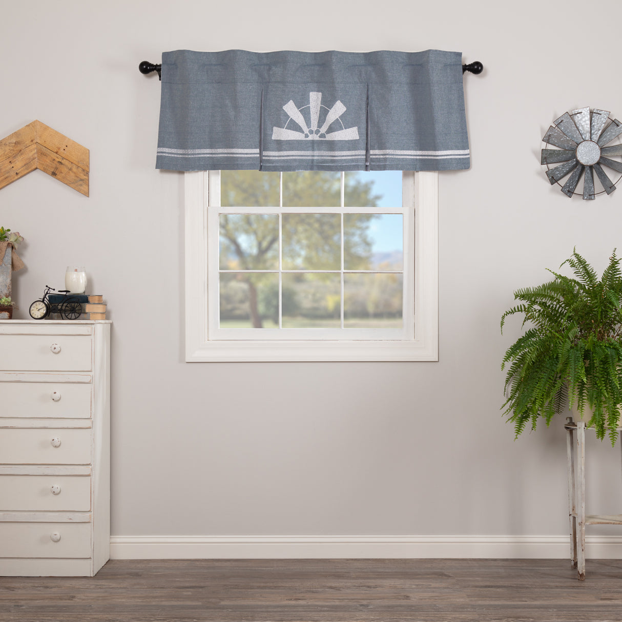 51923-Sawyer-Mill-Blue-Windmill-Valance-Pleated-20x60-image-5