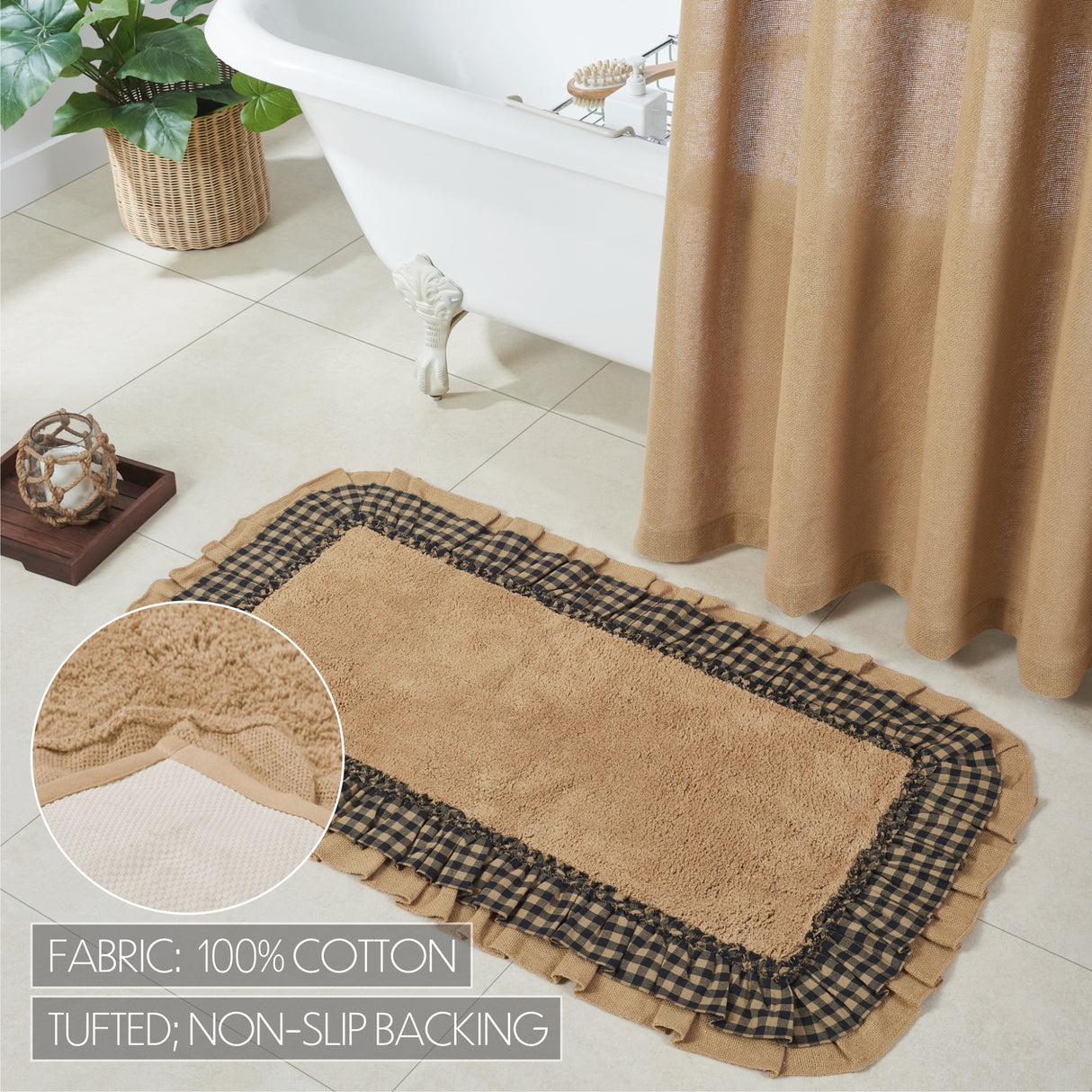 80267-Burlap-Natural-w-Black-Check-Bathmat-27x48-image-2