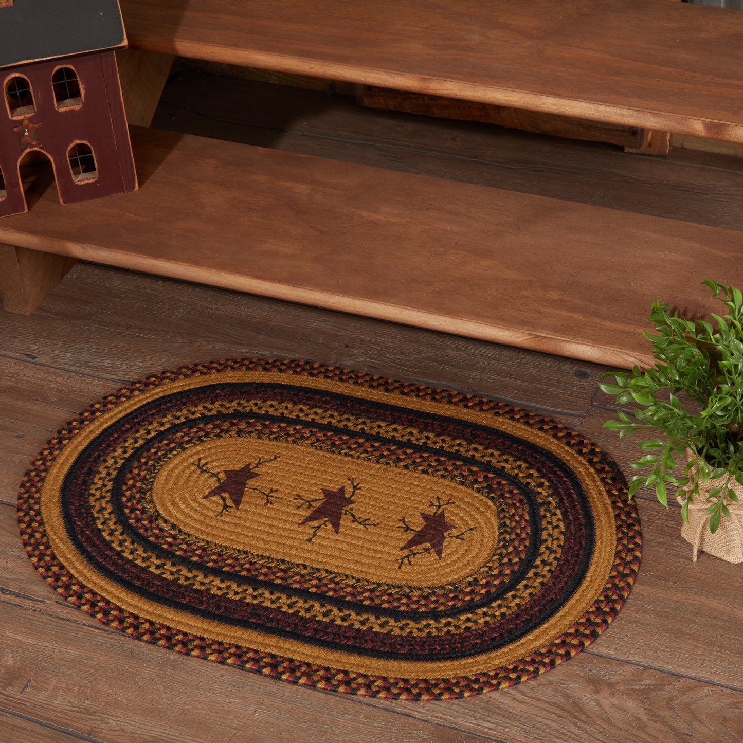 69446-Heritage-Farms-Star-and-Pip-Jute-Rug-Oval-w-Pad-20x30-image-1
