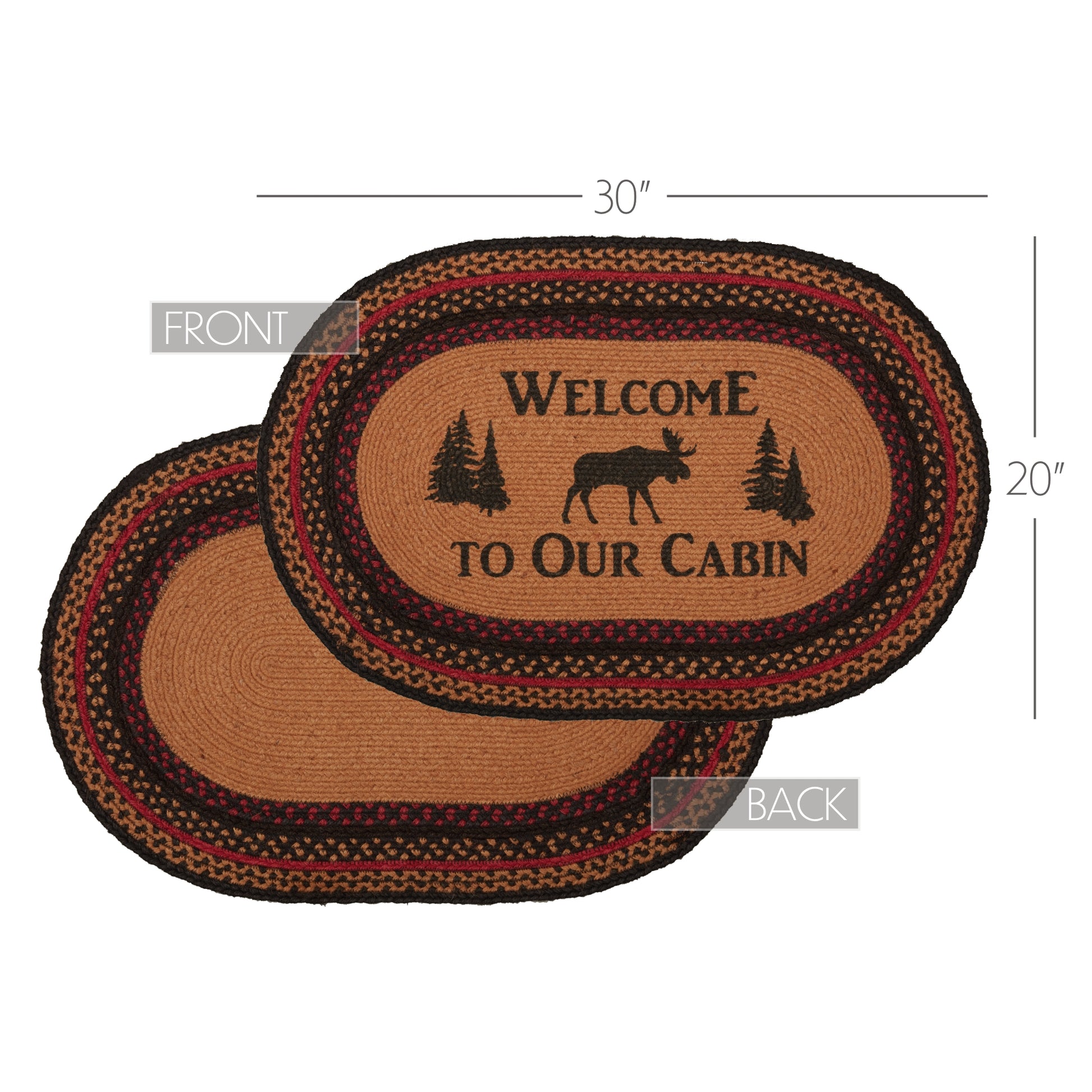 69484-Cumberland-Stenciled-Moose-Jute-Rug-Oval-Welcome-to-the-Cabin-w-Pad-20x30-image-3