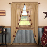 51178-Burlap-W-Burgundy-Stencil-Stars-Prairie-Long-Panel-Set-of-2-84x36x18-image-1