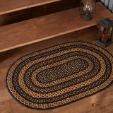 69430-Black-Tan-Jute-Rug-Oval-w-Pad-24x36-image-1