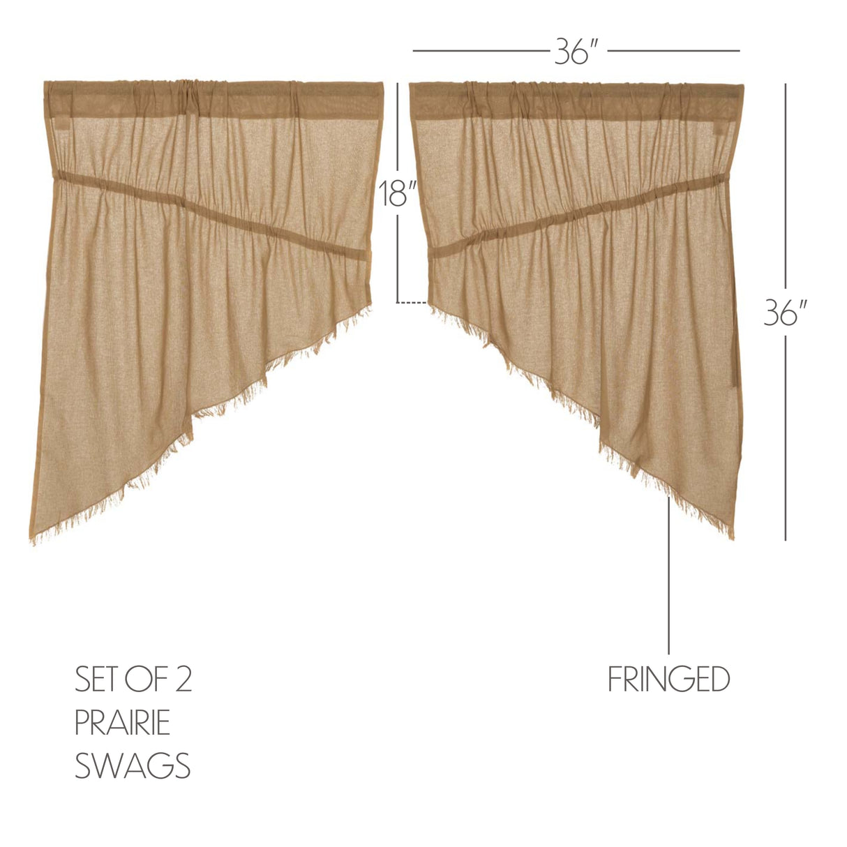 8328-Tobacco-Cloth-Khaki-Prairie-Swag-Fringed-Set-of-2-36x36x18-image-1