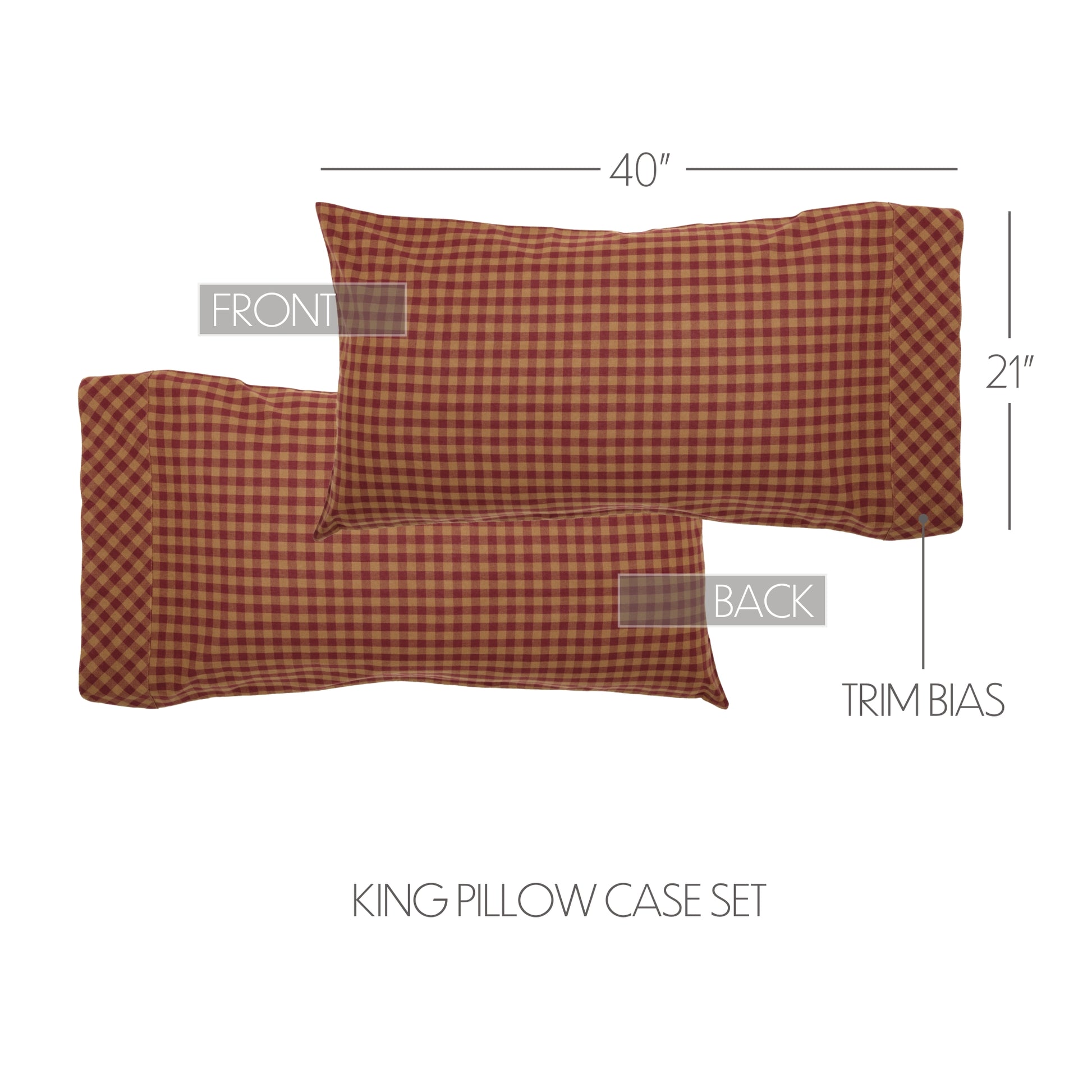 51146-Burgundy-Check-King-Pillow-Case-Set-of-2-21x40-image-1