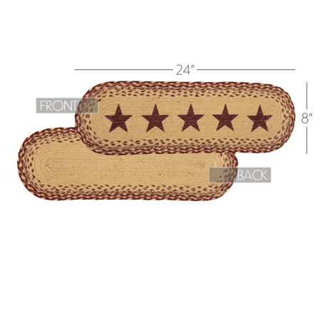 9517-Burgundy-Tan-Jute-Runner-Stencil-Stars-8x24-image-1