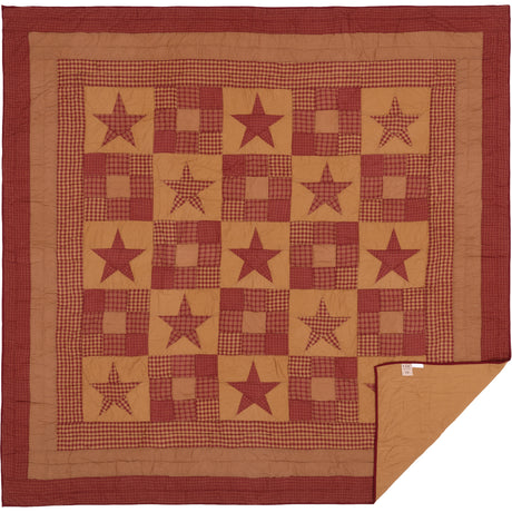 51727-Ninepatch-Star-Queen-Quilt-Set-1-Quilt-90Wx90L-w-2-Shams-21x27-image-5